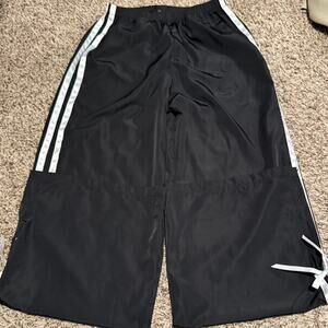 Black and white track pants